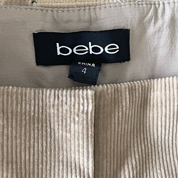 Bebe Khakis Corduroy Pants Size 4 Beige Preppy Bootcut Leg Mid Rise Casual - Picture 11 of 12